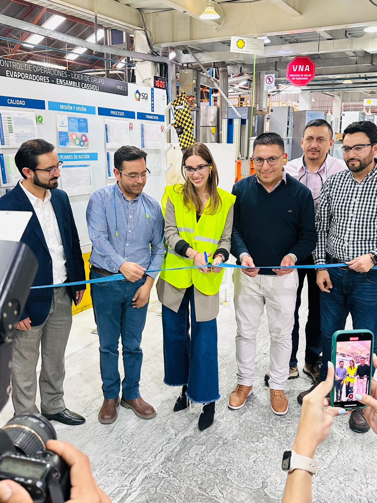 At the inauguration of the new climate-friendly refrigeration production line at Indurama in Ecuador 