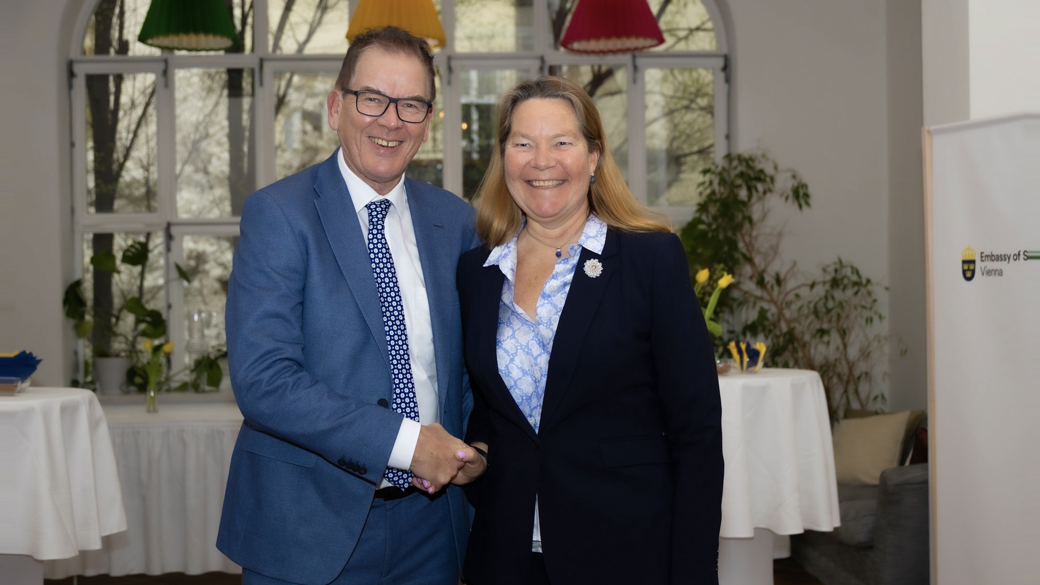 Director General of UNIDO, Gerd Müller, and Ambassador of Sweden Annika Lisa Markovic